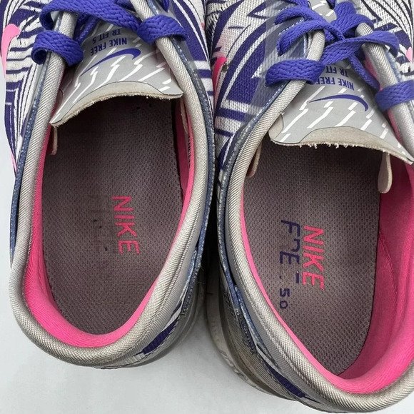 Nike Free 5.0 TR Fit 5 Print Women’s 8.5 Wolf Gray Purple Running 704695-005 - Picture 7 of 8